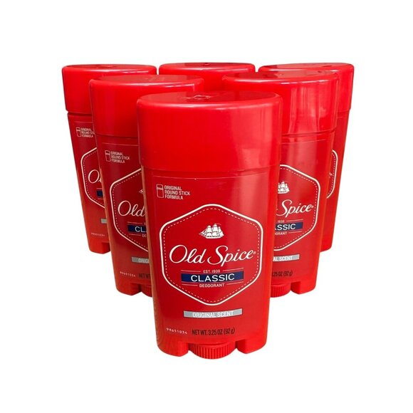 Old Spice Classic Mens Deodorant Round Stick Original Scent 3.25 Oz Lot Of 6 - Picture 1 of 3